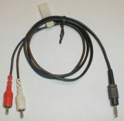 One 1/8" male stereo adapter to dual RCA cable, 3 feet or longer